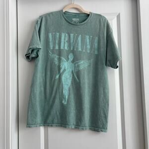Nirvana "In Utero" Album Cover Graphic T-shirt Acid Wash Grunge Rock Sz M/L